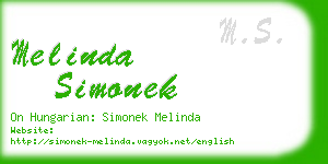 melinda simonek business card